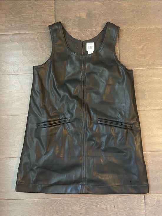GAP Other - GAP Black Faux Leather Sleeveless Shift Dress